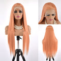 Hand Crocheting Wig Front Lace Long Straight Wig Sheath